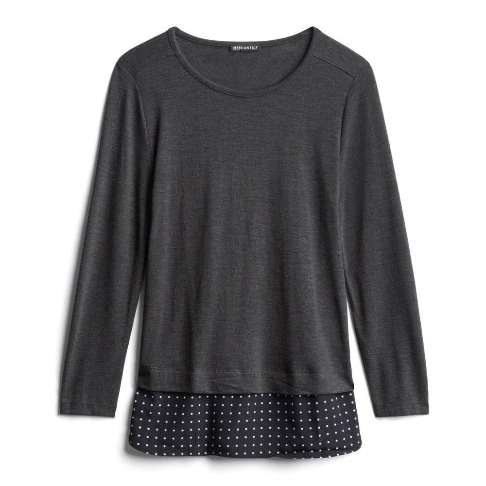 J.Crew Woven Hem Knit Top
